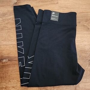 NWT Nike Pants Womens 1X Black Tight Leggings Air Zipper Athletic Exercise New